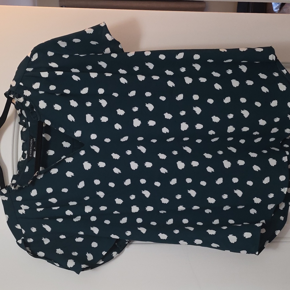41 Hawthorn Teal and White Patterned Blouse